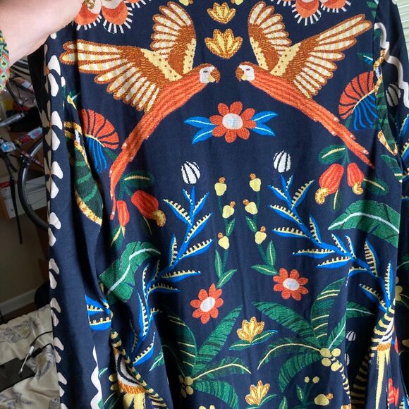 Anthropologie Farm Rio Long Sleeve Button-Front Floral Midi Dress - Picture 7 of 10